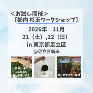 東京都足立区新田で開催する杉玉作りワークショップの案内